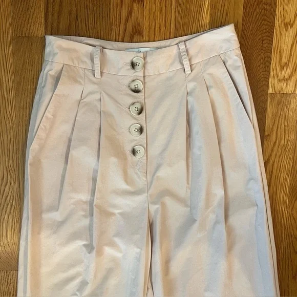 L’ACADEMIE REVOLVE Delphine Pant Blush Wide Leg Crop Khaki Women’s Size Small - Picture 5 of 16